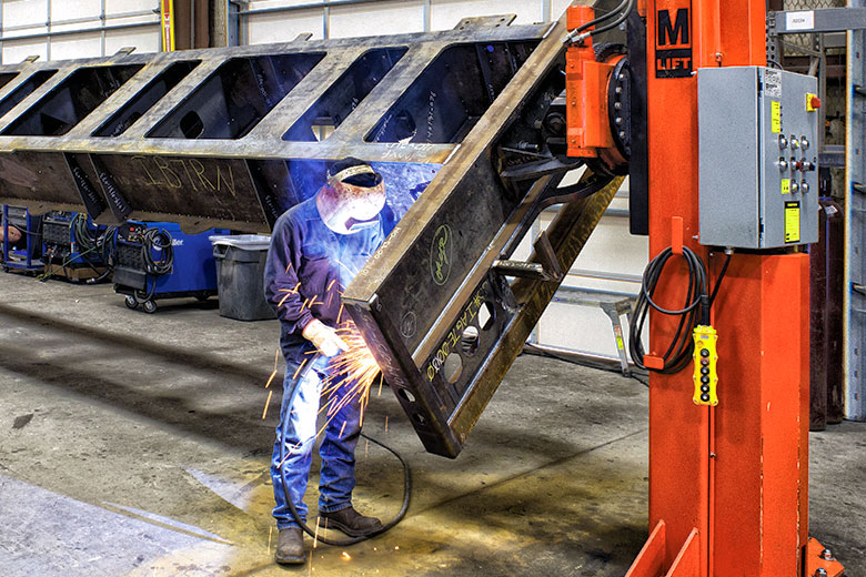 Welding a positioner